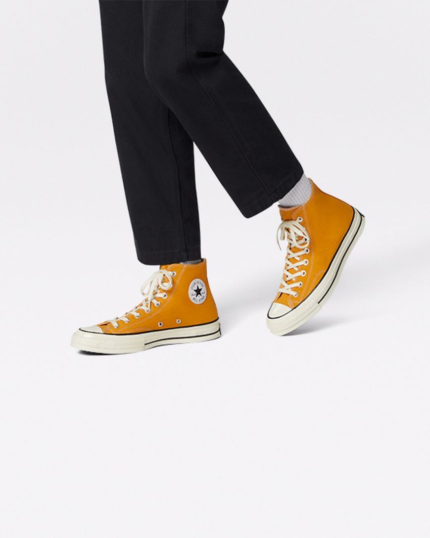 Dámské Boty Vysoké Converse Chuck 70 Vintage Platene Oranžové Kytičkované Černé | CZ UARB56